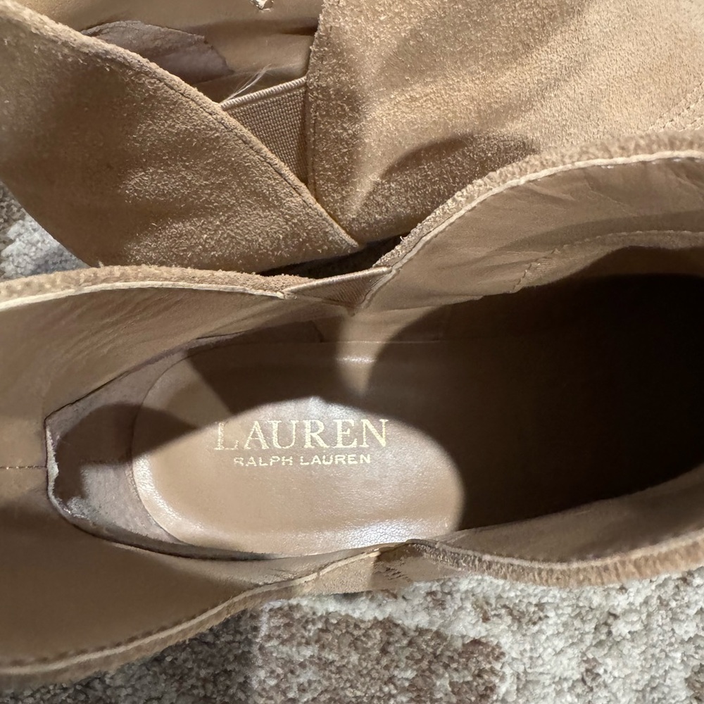 Ralph Lauren Leather Tan Suede Ankle Boots - Picture 10 of 11